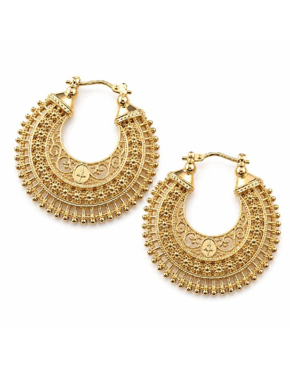 Novica Gold Over Sterling Silver Artisan Hoop Earrings
